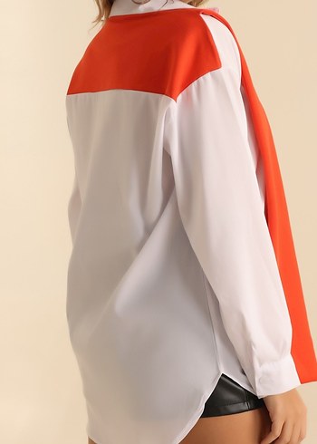 Kırmızı Drapeli Mini Halter Yaka Üst - Görsel 3