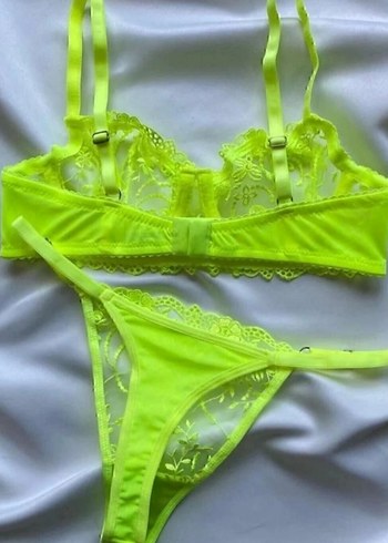 Sarı Nakışlı Bohem Bra Takımı - Görsel 2