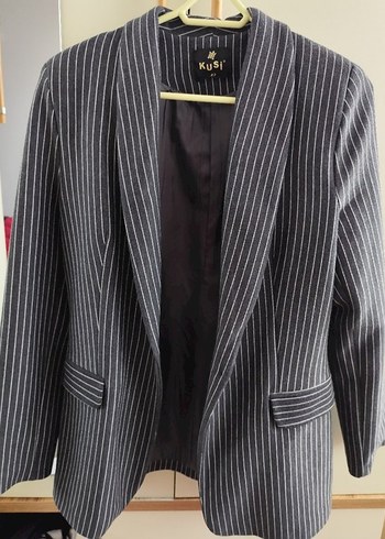 Zara Kusi Cizgili Siyah Blazer Ceket