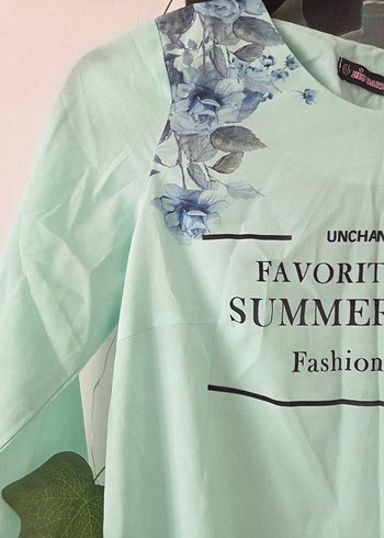 Turkuaz Baskılı Tunik - Görsel 2