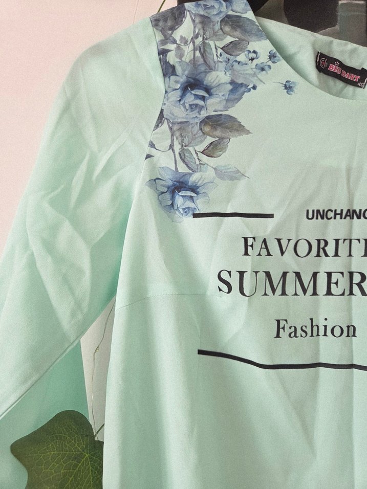 Turkuaz Baskılı Tunik - Görsel 2