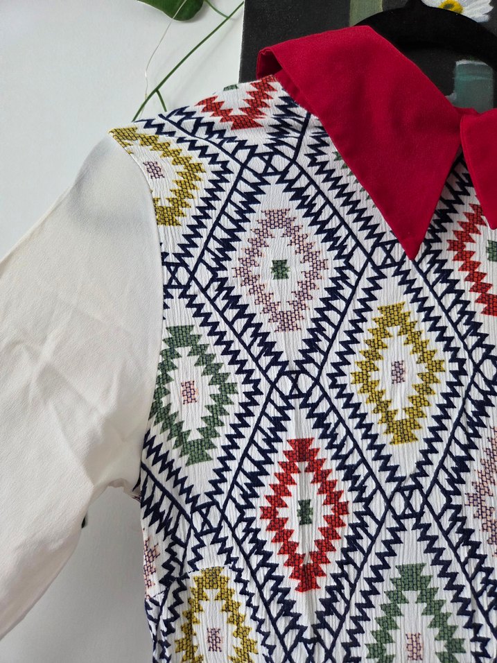 Bohem Desenli Triko Midi Tunik - Görsel 2