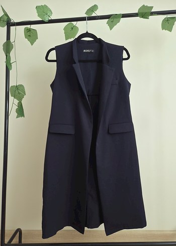 Lacivert Drapeli Kadın Yelek - Görsel 2