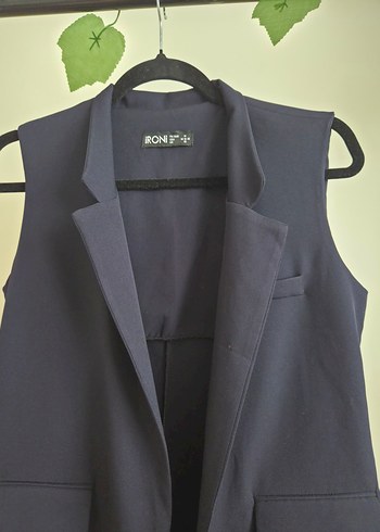 Lacivert Drapeli Kadın Yelek - Görsel 3