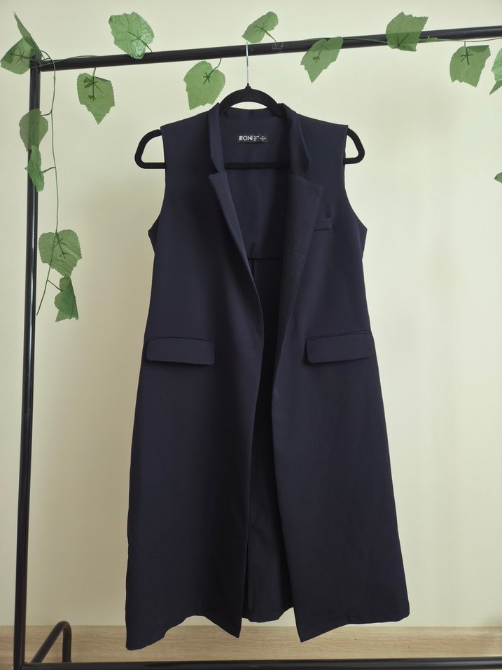 Lacivert Drapeli Kadın Yelek - Görsel 2