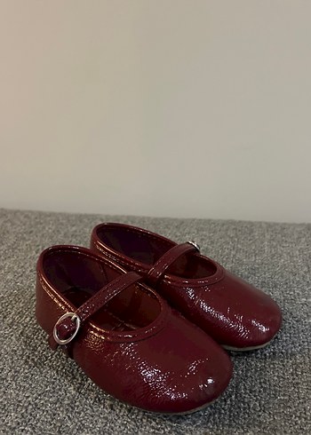 Zara Kız Çocuk Bordo Tokalı Babet - Görsel 3