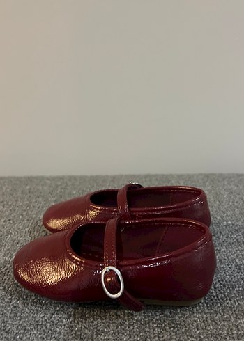 Zara Kız Çocuk Bordo Tokalı Babet - Görsel 2