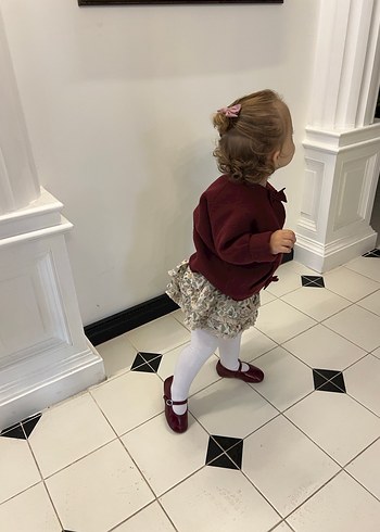 Zara Kız Çocuk Bordo Tokalı Babet - Görsel 4
