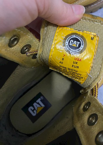 Sarı Caterpillar erkek  Blok Topuk Bot - Görsel 2