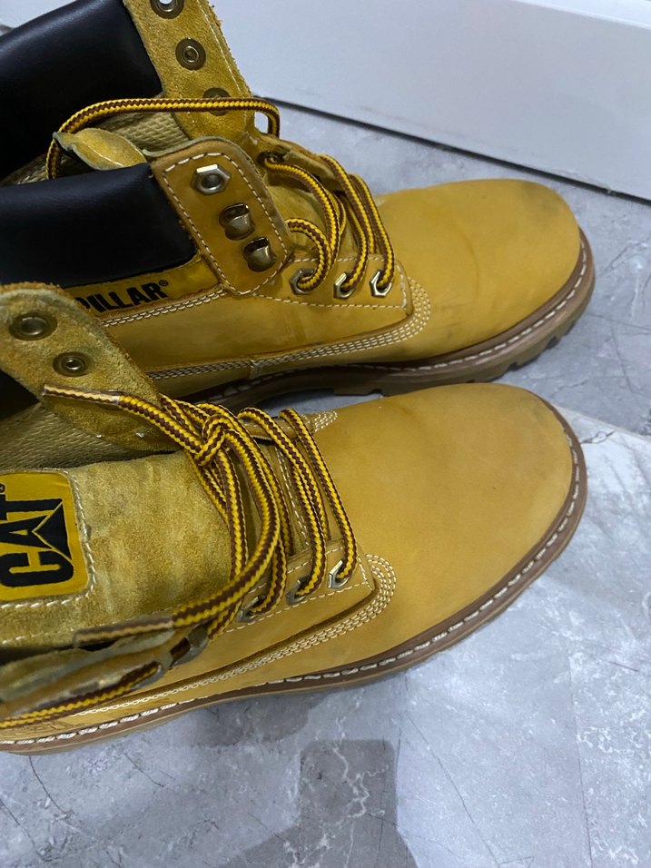 Sarı Caterpillar erkek  Blok Topuk Bot - Görsel 3