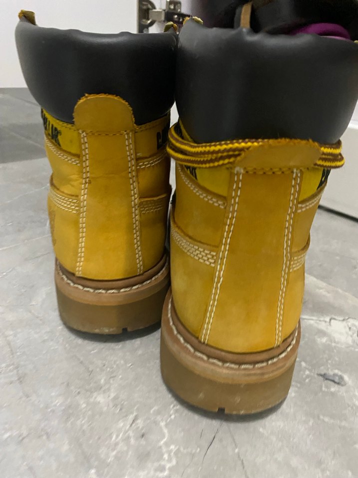 Sarı Caterpillar erkek  Blok Topuk Bot - Görsel 4