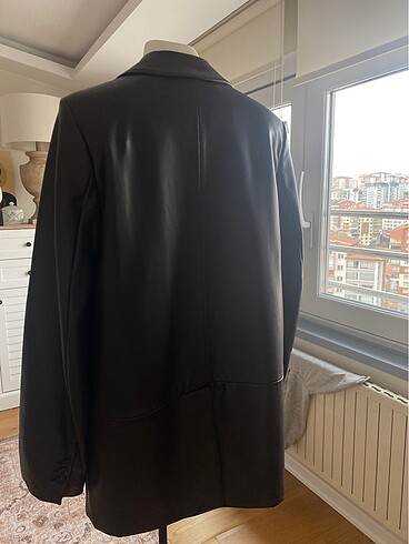 s Beden bordo Renk Zara deri blazer ceket