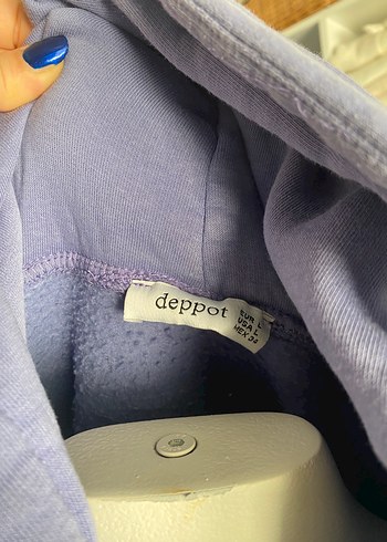 Zara Kadın Mor Baskılı Kapüşonlu Sweatshirt