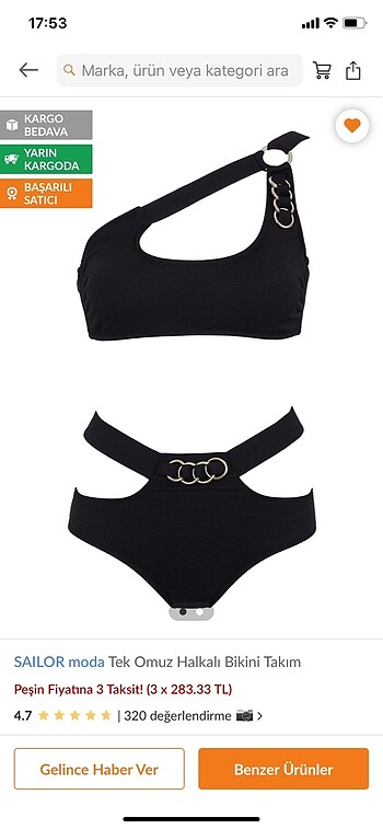 Sailor moda marka bikini 38 bedene uyumlu