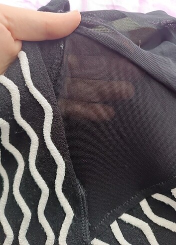 xl Beden siyah Renk Tül detaylı bluz