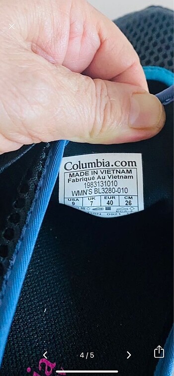 39 Beden siyah Renk colombia ayakkabı