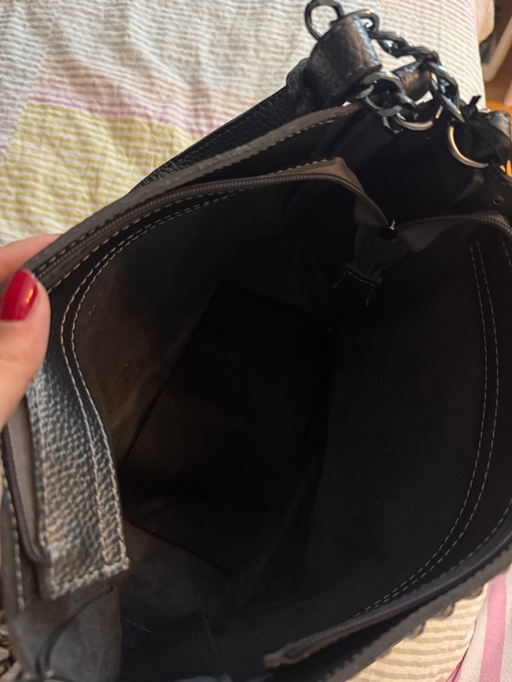 DSN Gümüş Deri Tokalı Kadın Çanta - Görsel 4