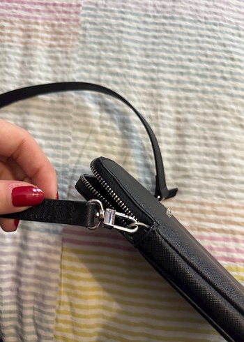 Vakko Siyah Deri Kadın Çapraz Çanta - Görsel 7