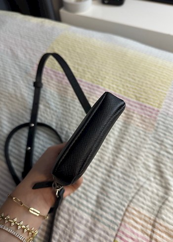 Vakko Siyah Deri Kadın Çapraz Çanta - Görsel 3