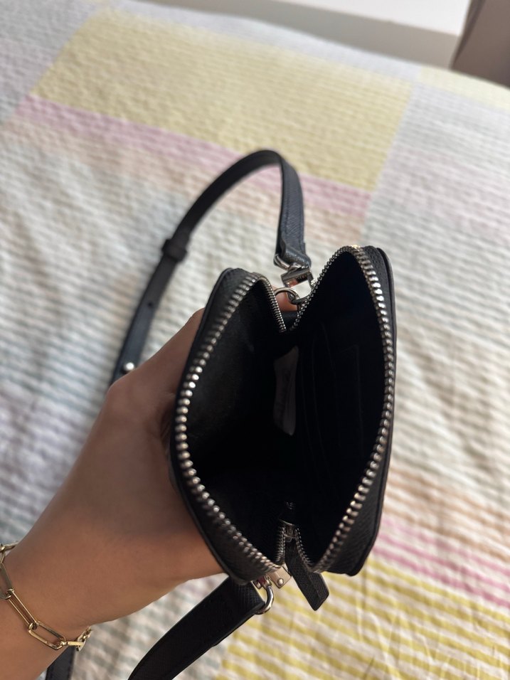 Vakko Siyah Deri Kadın Çapraz Çanta - Görsel 5