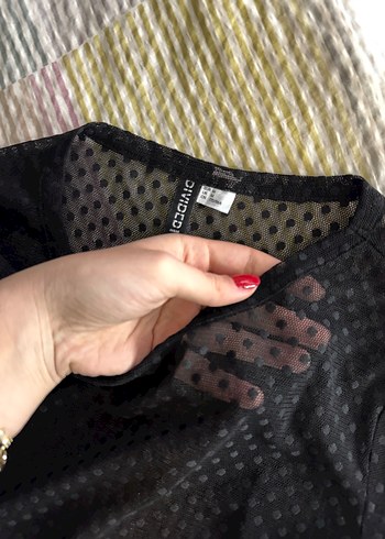 Siyah Puantiyeli Transparan Kadın Bluz - Görsel 3