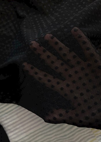 Siyah Puantiyeli Transparan Kadın Bluz - Görsel 2