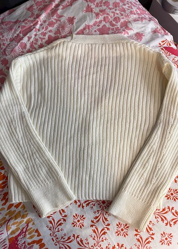 Addax Beyaz/Krem Örgü Kadın Hırka - Görsel 5