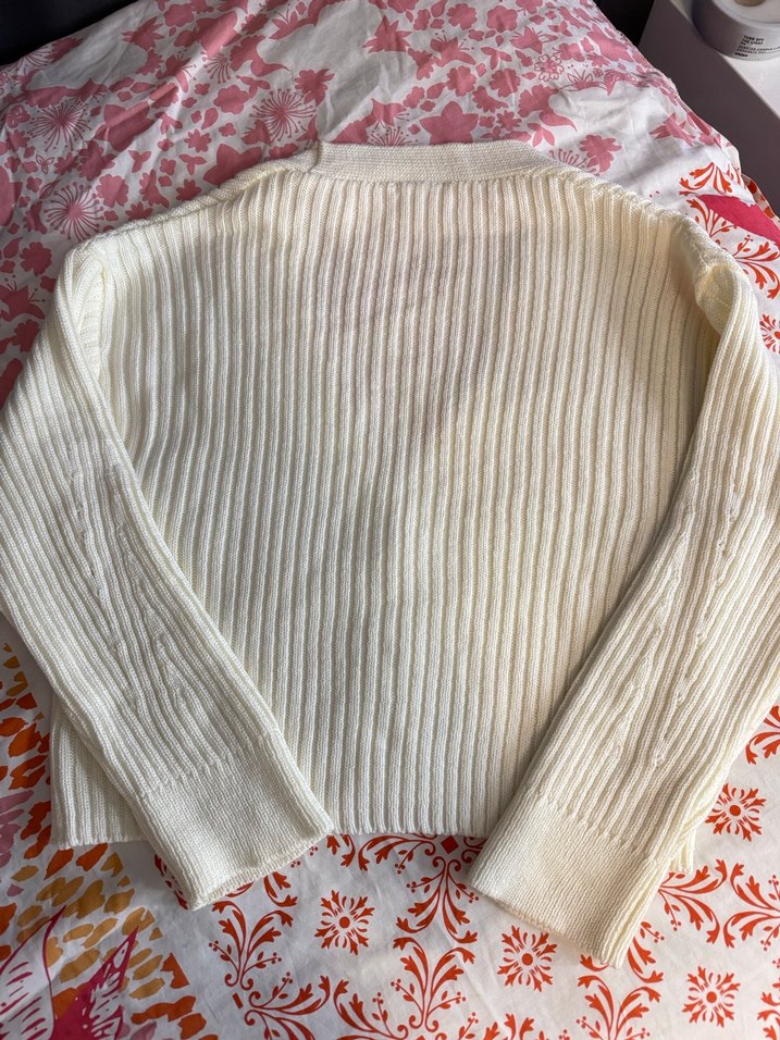 Addax Beyaz/Krem Örgü Kadın Hırka - Görsel 5