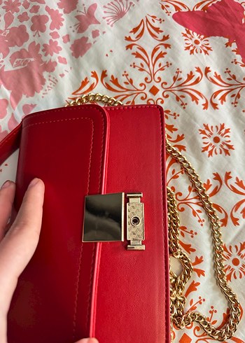 Klasik Kırmızı Deri Kadın Çanta - Görsel 6