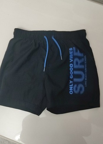 Erkek Lacivert Sloganlı Rahat Şort - Görsel 4