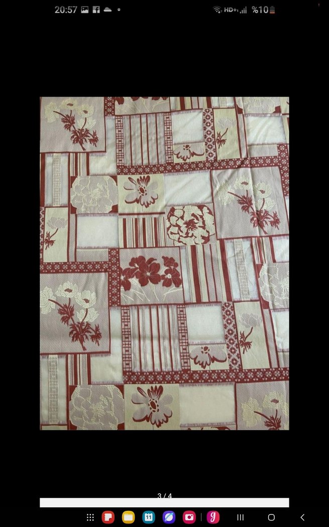 İşlemeli Bordo Desenli Yatak Örtüsü - Görsel 3