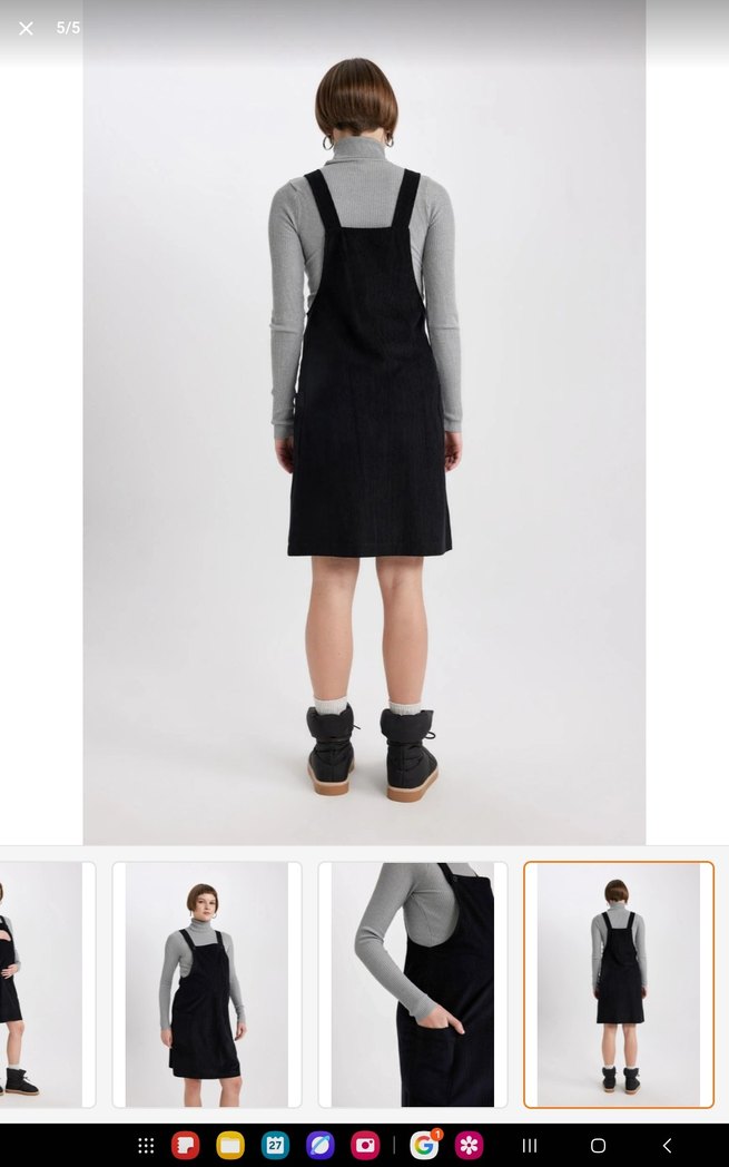 Gri Midi Hamile Eteği Rahat Kesim - Görsel 2