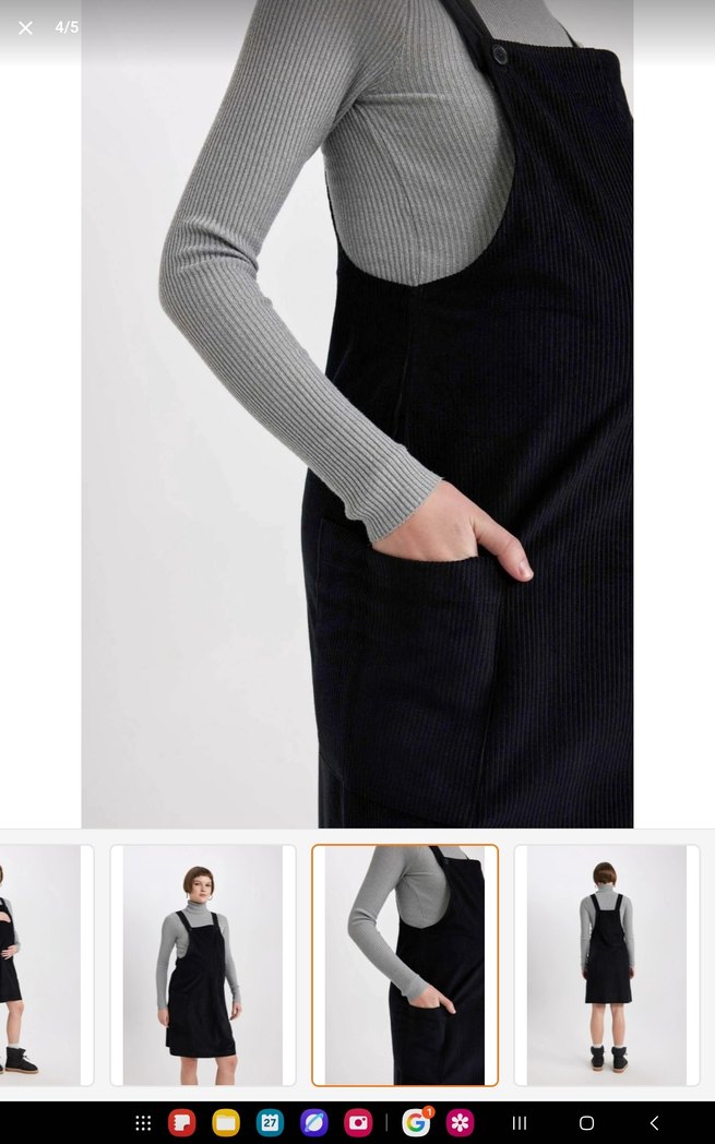 Gri Midi Hamile Eteği Rahat Kesim - Görsel 3