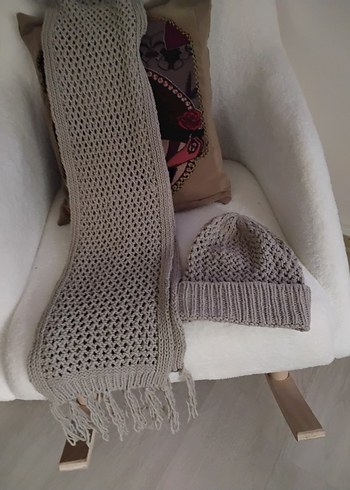 Gri Örgü Kadın Bere - Görsel 2