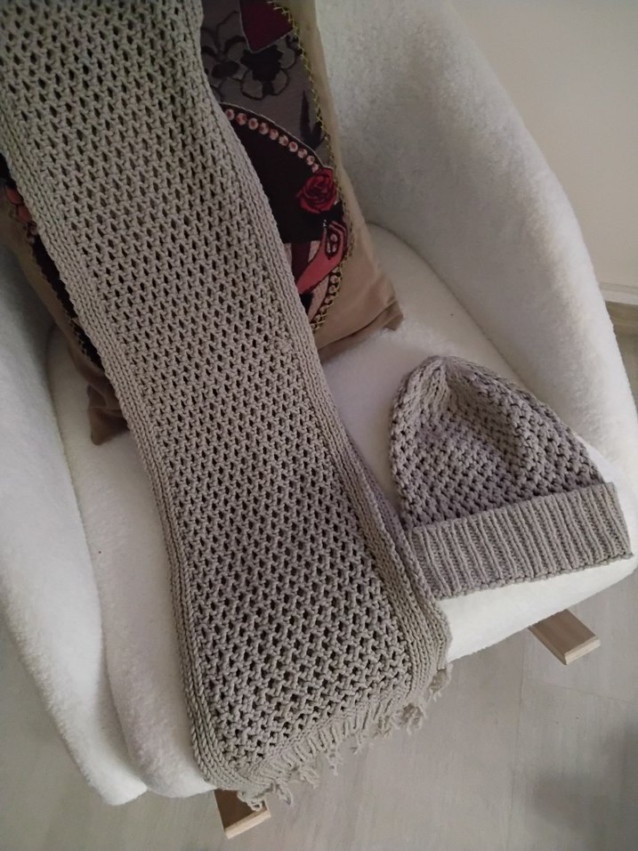 Gri Örgü Kadın Bere - Görsel 3
