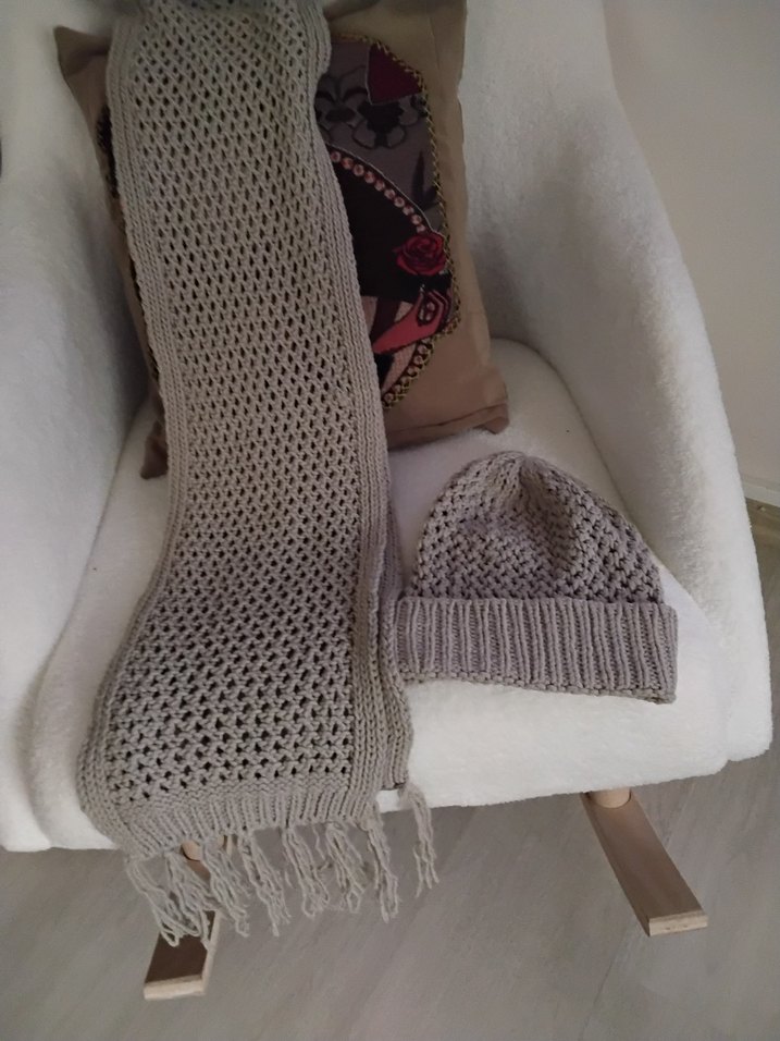 Gri Örgü Kadın Bere - Görsel 2