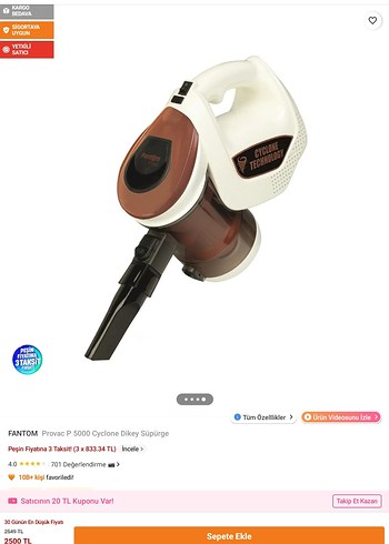 Beyaz Cyclone Teknolojili Elektrikli Süpürge - Görsel 6