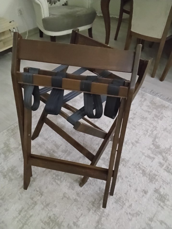 Koyu Kahverengi Katlanabilir Yüksek Sandalye - Görsel 2