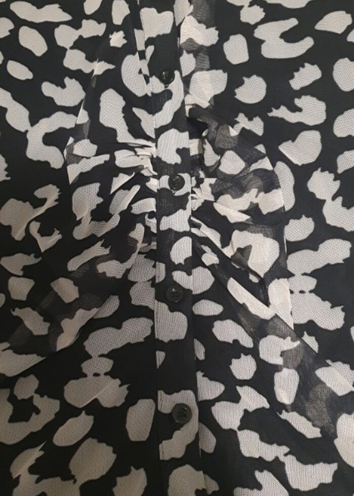 Tül  gömlek elbise astarli - Görsel 4