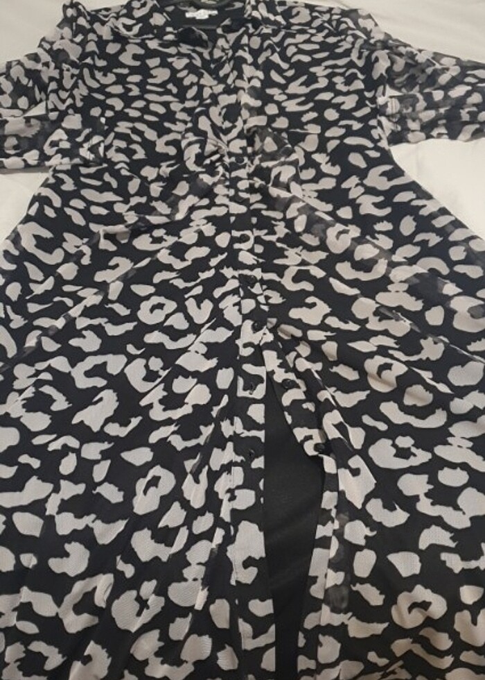 Tül  gömlek elbise astarli - Görsel 5