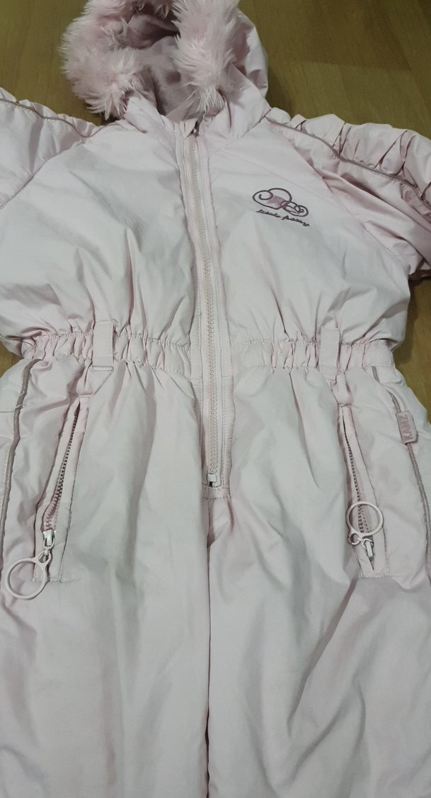 Kız Bebek Fermuarlı Pembe Kar Tulumu - Görsel 2