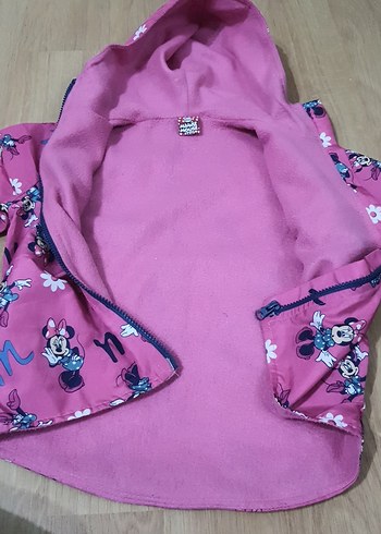 4 Yaş Beden Kapüşonlu Kız Çocuk Pembe Baskılı Yağmurluk