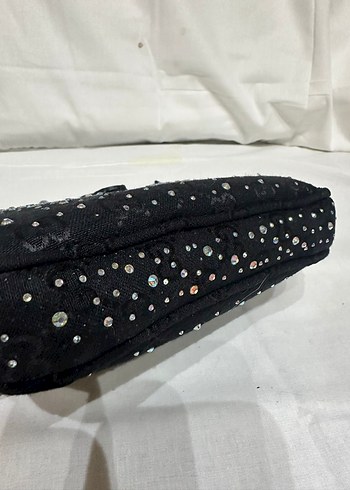 Beden siyah Renk Siyah Zincir Detaylı Taşlı Gucci Deri Kadın Çanta