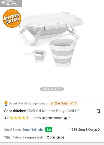  Beden Bebek banyo küvet seti