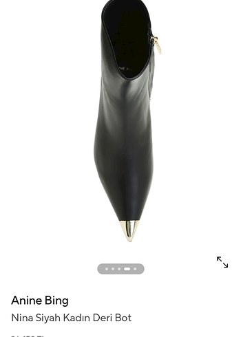 Anine Bing Siyah Deri Stiletto Bot - Görsel 6