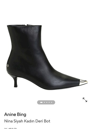 37 Beden Anine Bing Siyah Deri Stiletto Bot