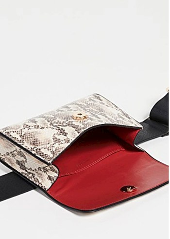 Anine Bing Deri Yılan Desenli Kemerli Çapraz Çanta - Görsel 7