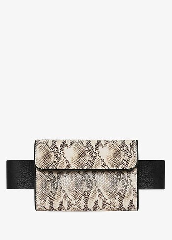 Anine Bing Deri Yılan Desenli Kemerli Çapraz Çanta - Görsel 4