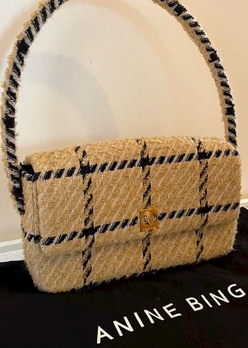 Anine Bing Kahverengi Kareli Tokalı Kadın Çanta - Görsel 5