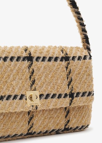 Anine Bing Kahverengi Kareli Tokalı Kadın Çanta - Görsel 4